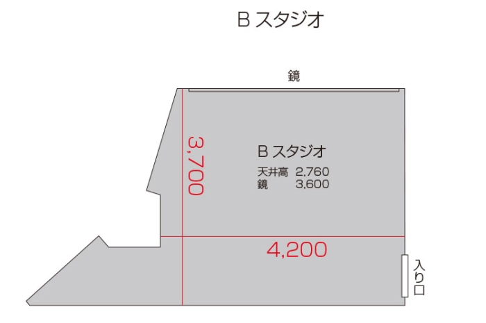 Bスタジオ 平面図