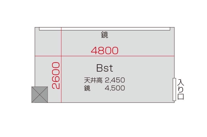 Bスタジオ 平面図