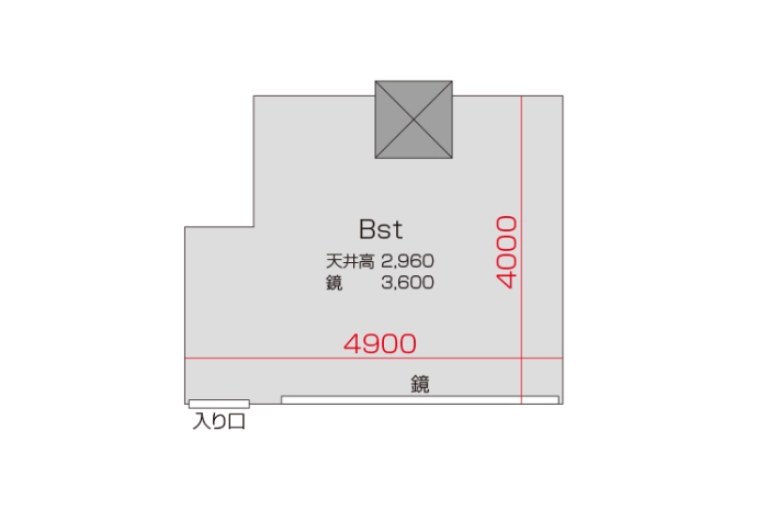 Bスタジオ 平面図