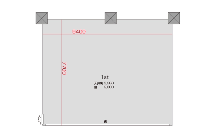 1スタジオ 平面図