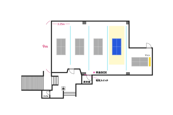 4コート 平面図