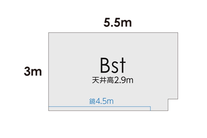 Bスタジオ 平面図